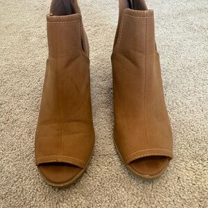 Steve Madden Brown Peep-Toe Ankle Booties